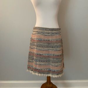 Loft multi colored jacquard skirt